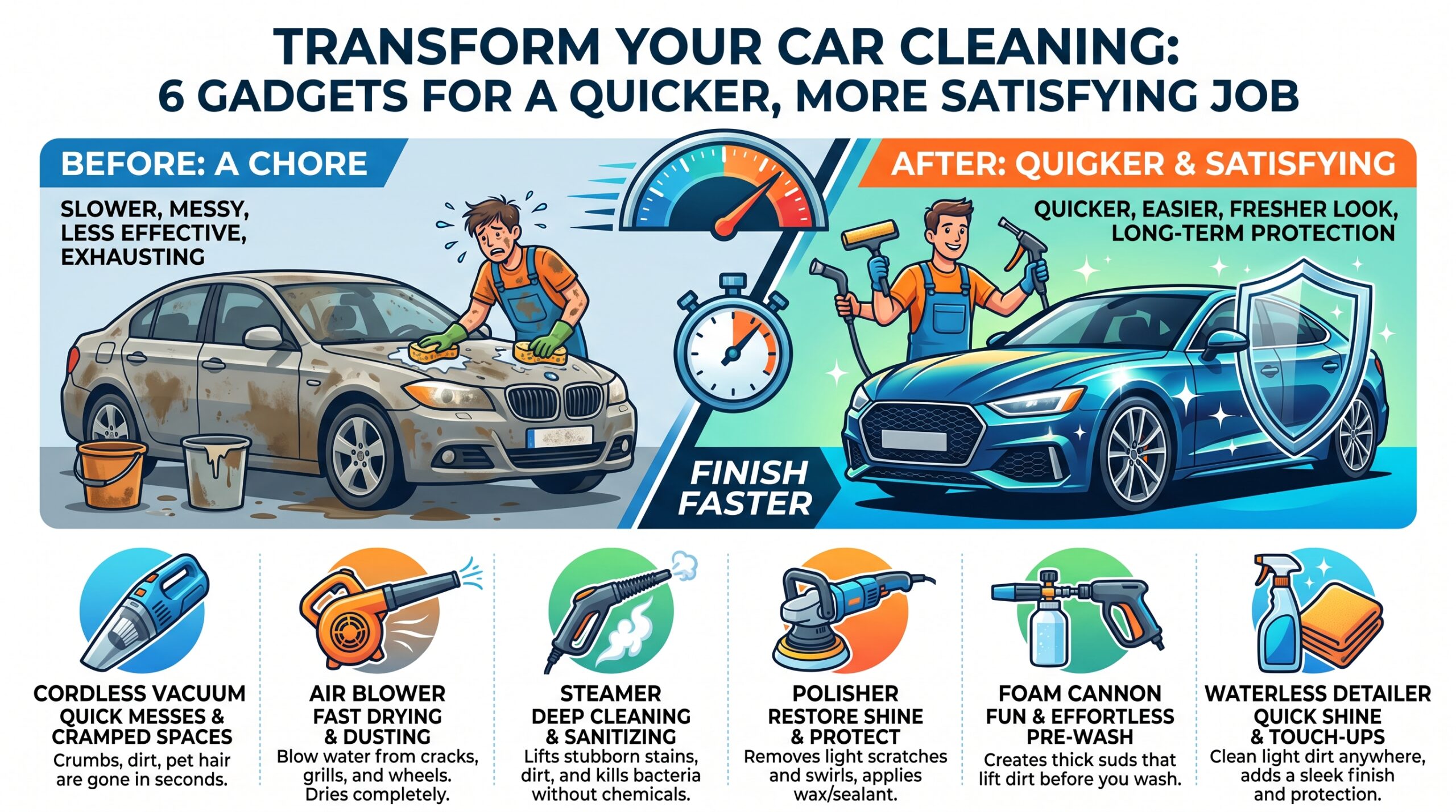 6 Cool New Gadgets For Cleaning Your Car